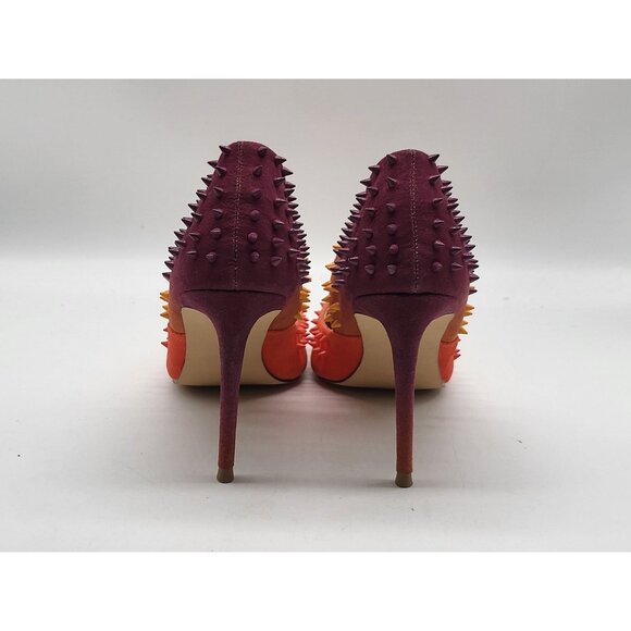 Steve Madden Testy Orange Multi Stud Printed High Stiletto Pointed Toe Pump Sz 6 - Picture 4 of 7